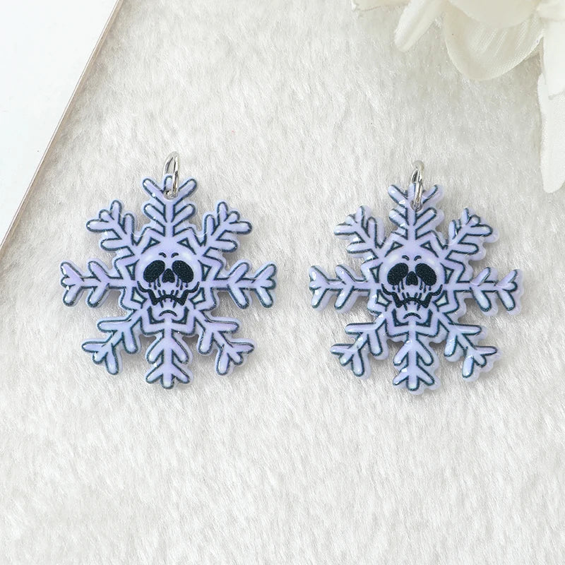 12Pcs Christmas Pastel Goth Charms Spooky Gingerbread Man Snowman Holiday Decoration Pendant For Earring Necklace Diy Making