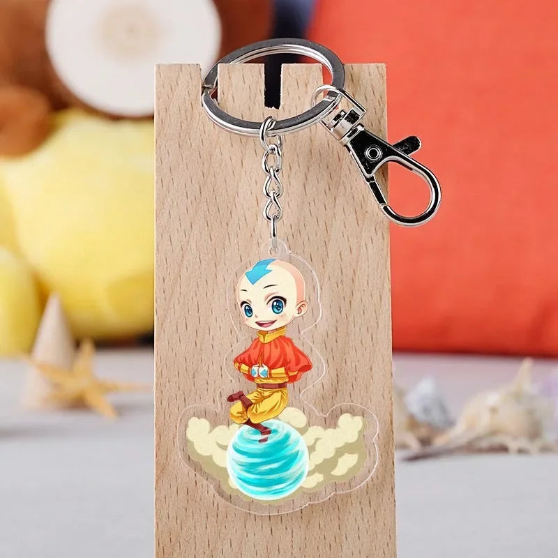 Anime The Last Airbender Avatar Aang Cow Appa Keychain Key Ring Bag Pendant Trinket Key Holder Charm Accessory Car Accessories
