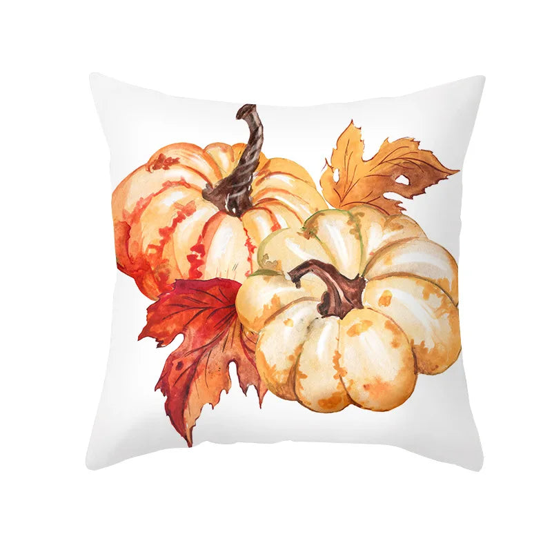 Autumn Maple Leaf Pillow Case  Fall Maple Leaf Pumpkin Pillow Case Cover Thanksgiving Day Decoration Pillowcase Autumn Pillow