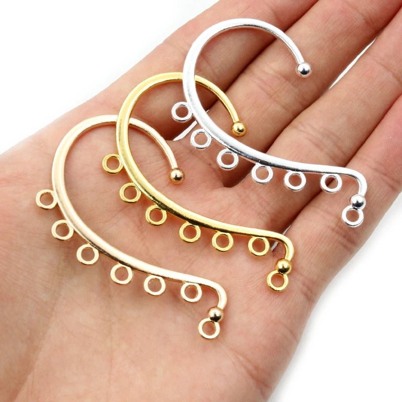 10pcs 60x36mm DIY Earrings Hair Jewelry Making Gold Silver Color Wedding Accessories Copper Metal Bridal Hair Combs Findings