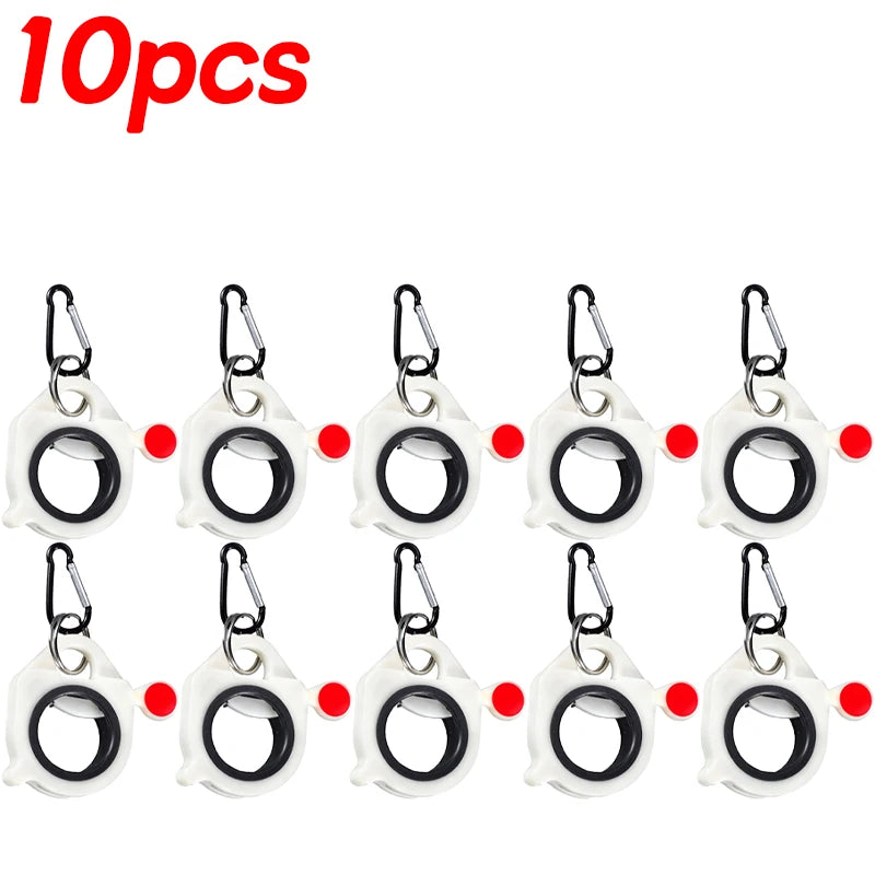 1/10pcs Portable Cable Tie Organizer with Keyring Fluorescent Storage Cable Tie Holders Square Rectangle Wiring Storage Buckle