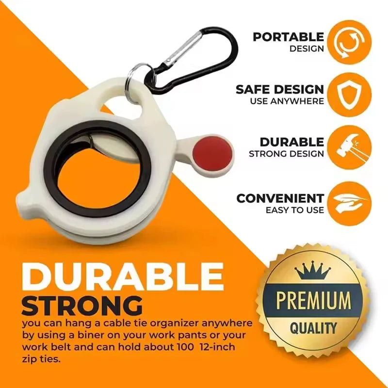 1-10Pcs Fluorescent Cable Tie Organizer Durable Plastic Storage Tools Portable Tie Holder Practical Wiring Cable Strap Organizer