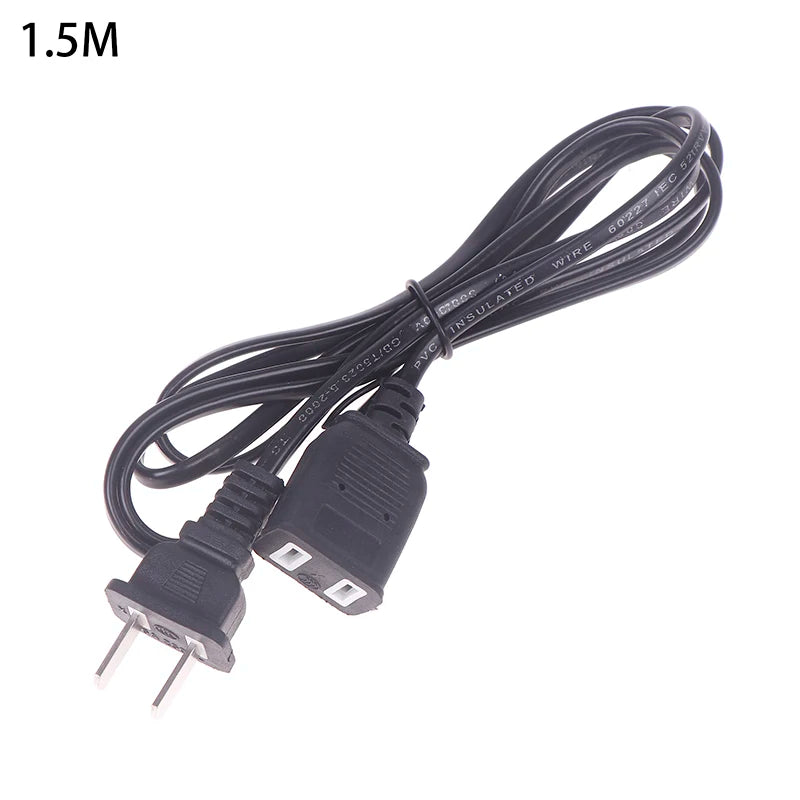 AC Power Cord White Black Red Line With ON/OFF Switch Button Cables Wire Two-pin Plug Cable Extension Cords Adapter
