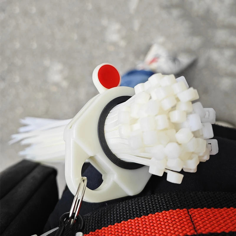 1/10pcs Portable Cable Tie Organizer with Keyring Fluorescent Storage Cable Tie Holders Square Rectangle Wiring Storage Buckle