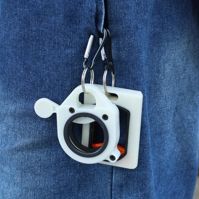 1/10pcs Portable Cable Tie Organizer with Keyring Fluorescent Storage Cable Tie Holders Square Rectangle Wiring Storage Buckle