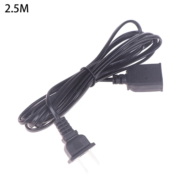 AC Power Cord White Black Red Line With ON/OFF Switch Button Cables Wire Two-pin Plug Cable Extension Cords Adapter