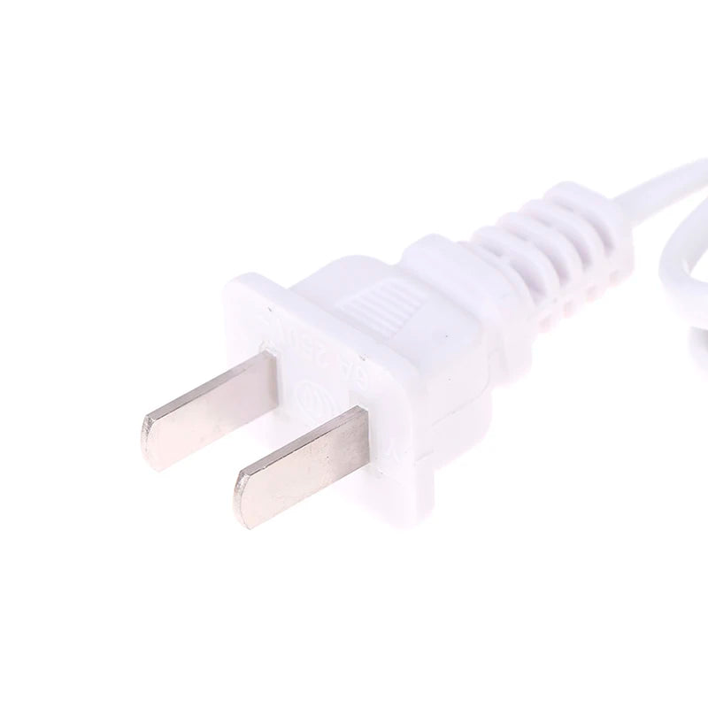 AC Power Cord White Black Red Line With ON/OFF Switch Button Cables Wire Two-pin Plug Cable Extension Cords Adapter