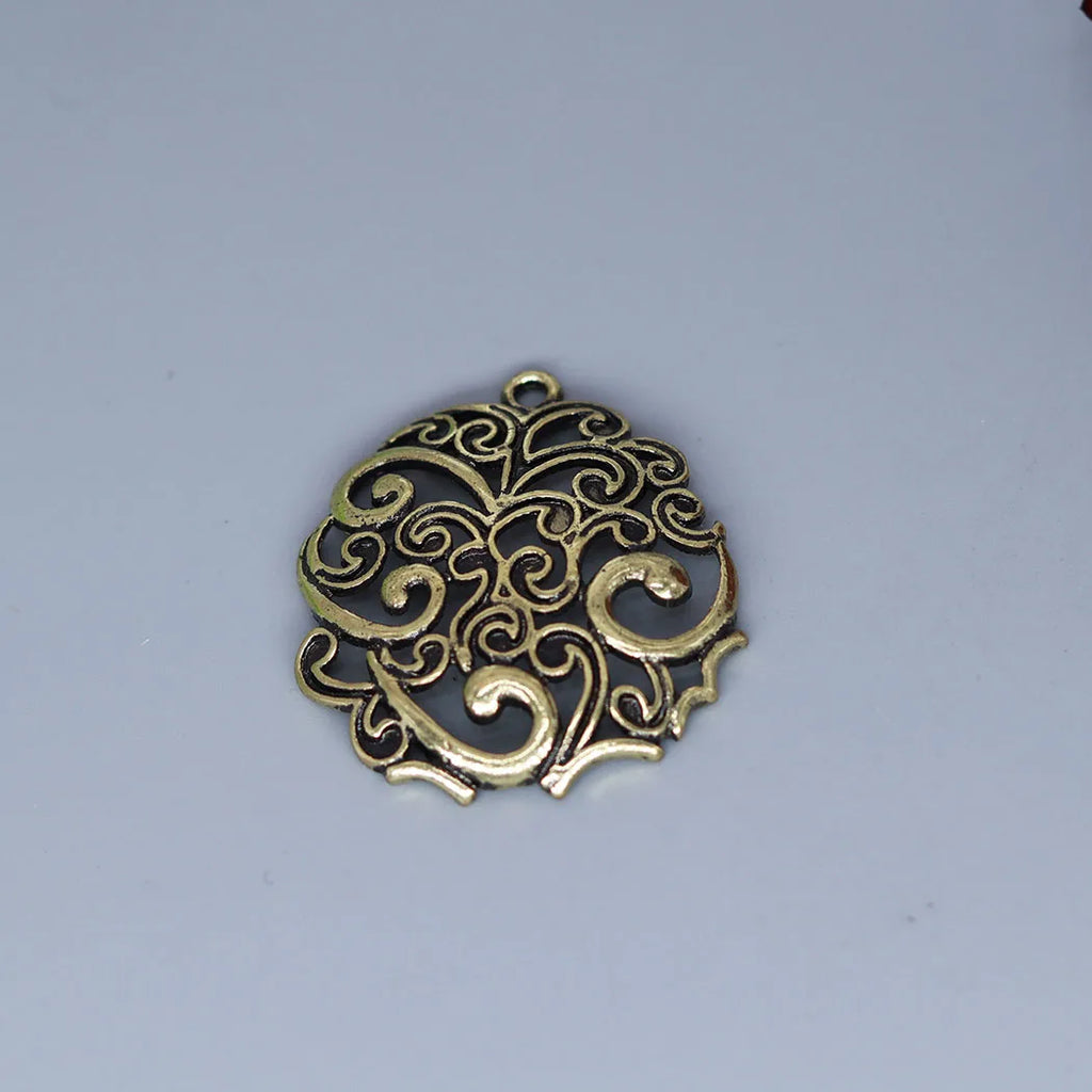 3pcs/lot Retro Viking Filigree Disc Charm Stainless Steel Pendant For DIY Amulet Necklace Handmade Jewelry Making Accessories