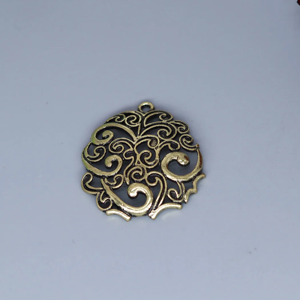 3pcs/lot Retro Viking Filigree Disc Charm Stainless Steel Pendant For DIY Amulet Necklace Handmade Jewelry Making Accessories