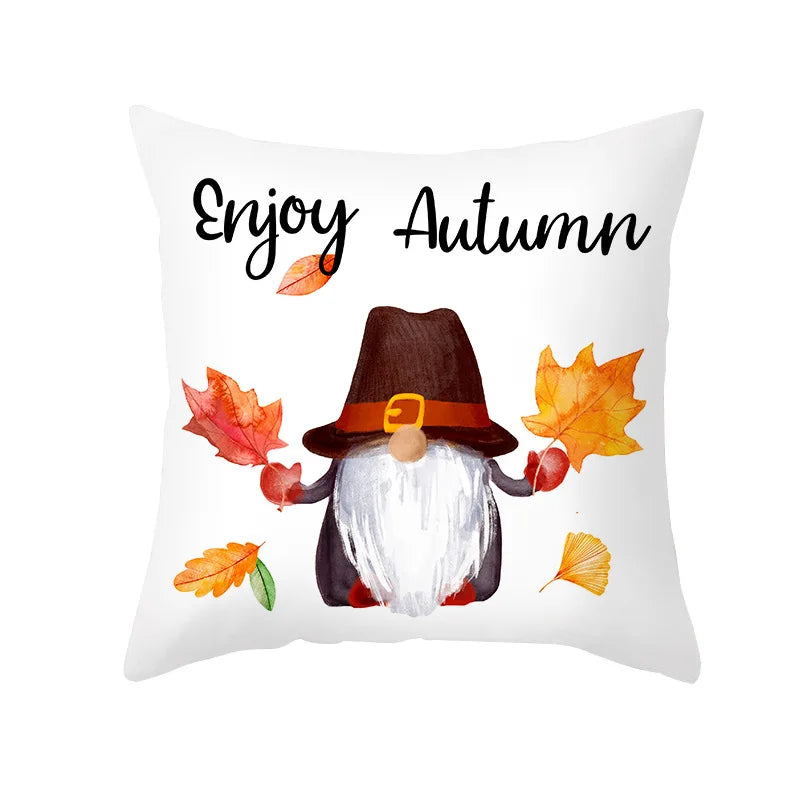 Autumn Maple Leaf Pillow Case  Fall Maple Leaf Pumpkin Pillow Case Cover Thanksgiving Day Decoration Pillowcase Autumn Pillow