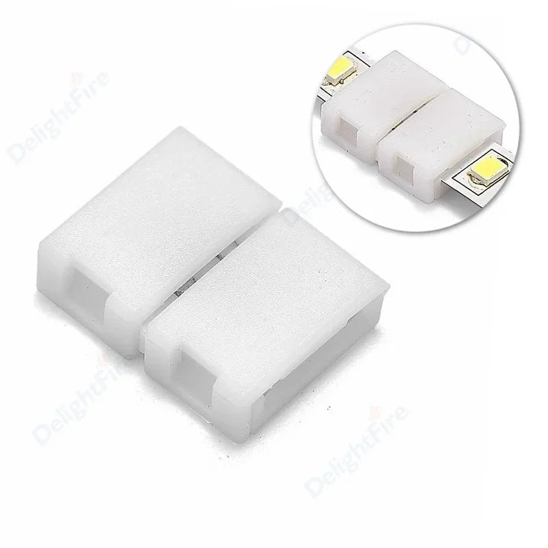 10pcs Solderless LED Strip Connector 2 4 5 pin 10mm 8mm L/T Type Unwired Gapless Terminal Extension For SMD 5050 2835 LED Strip