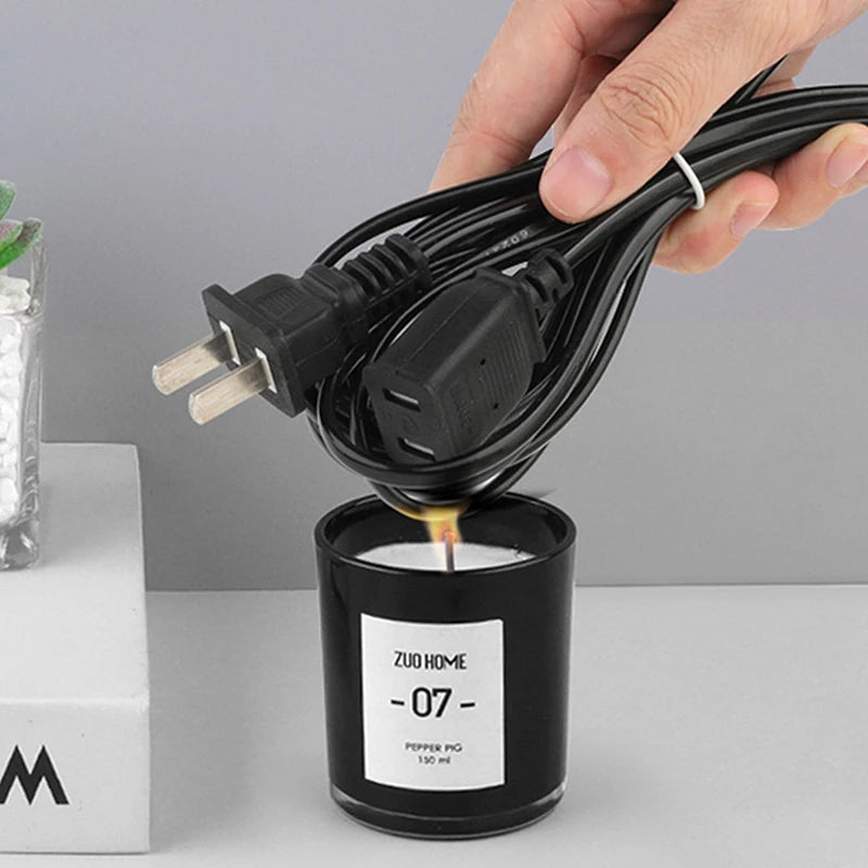 AC Power Cord White Black Red Line With ON/OFF Switch Button Cables Wire Two-pin Plug Cable Extension Cords Adapter