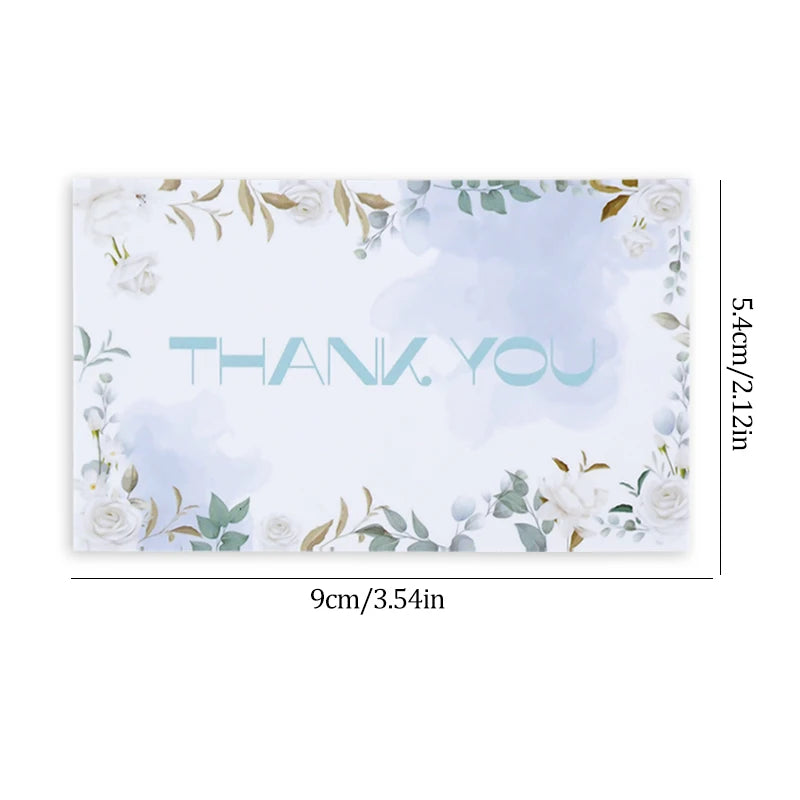 50pcs Customized Leaf White Green Eucalyptus Wedding Engagement Banquet Thank You Card Meal Plate Card Process Reminder cards