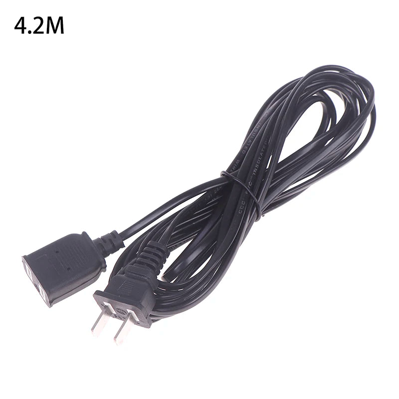 AC Power Cord White Black Red Line With ON/OFF Switch Button Cables Wire Two-pin Plug Cable Extension Cords Adapter