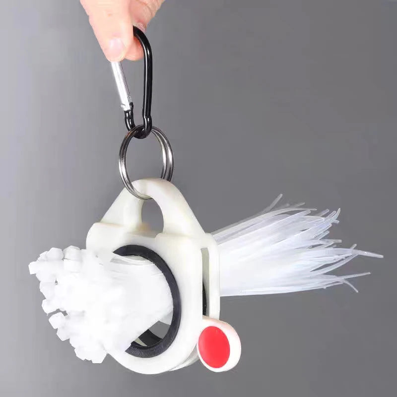 1/10pcs Portable Cable Tie Organizer with Keyring Fluorescent Storage Cable Tie Holders Square Rectangle Wiring Storage Buckle