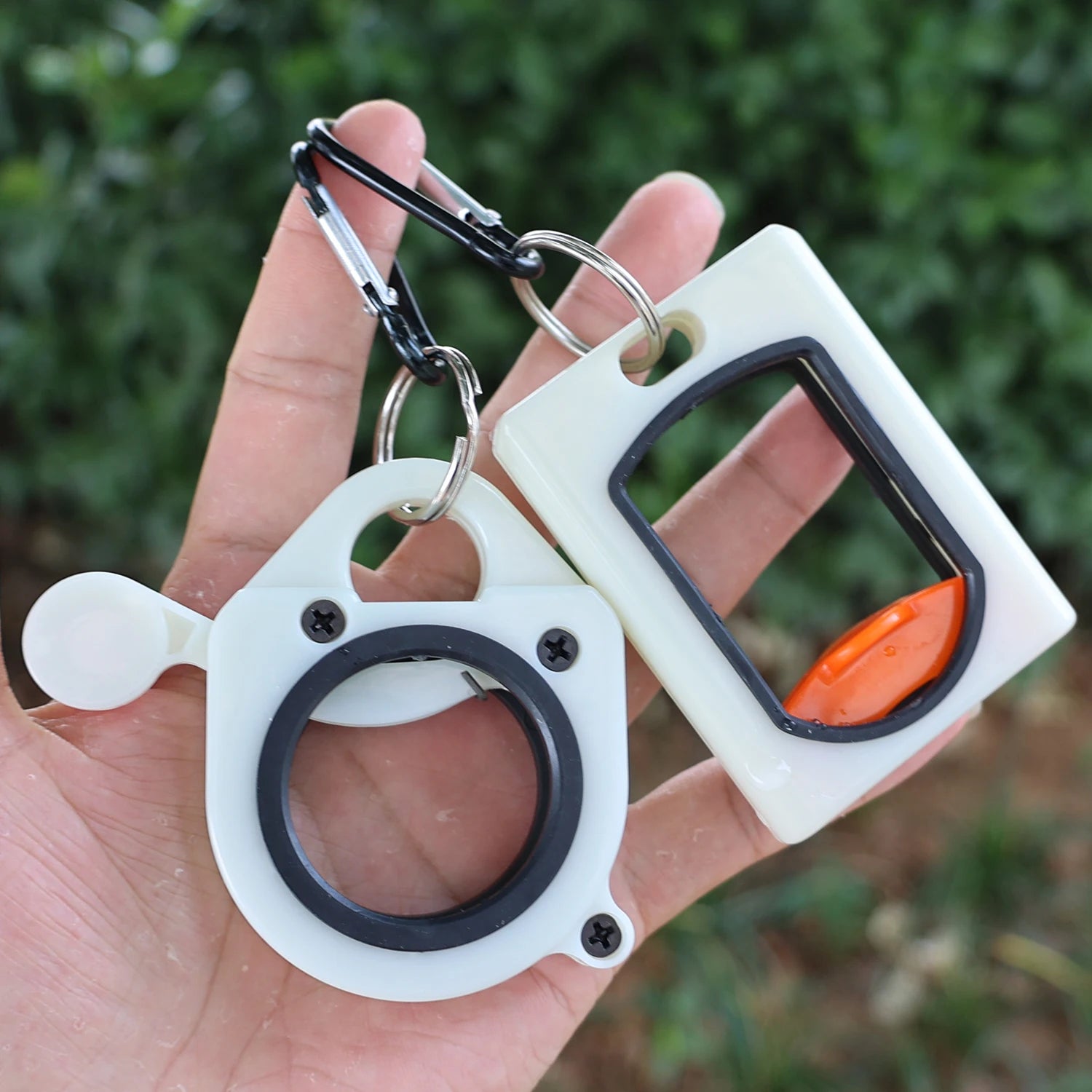 1/10pcs Portable Cable Tie Organizer with Keyring Fluorescent Storage Cable Tie Holders Square Rectangle Wiring Storage Buckle