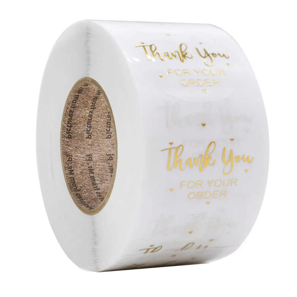 100-500pcs Transparent Labels Thank You for Your Order Stickers Seal Labels for shop Business Package Stationery Sticker