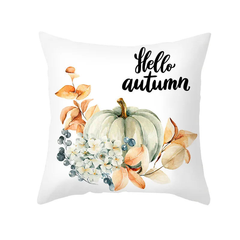 Autumn Maple Leaf Pillow Case  Fall Maple Leaf Pumpkin Pillow Case Cover Thanksgiving Day Decoration Pillowcase Autumn Pillow