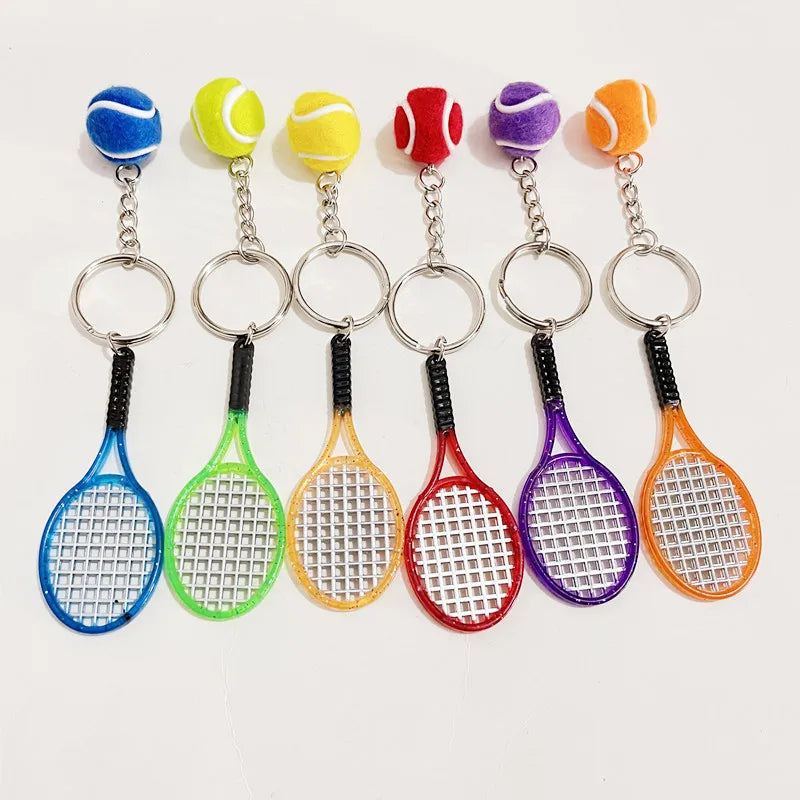 3D tennis racket keychain for women key ring sports key chain tennis keychain key holder portachiavi chaveiro bag charm