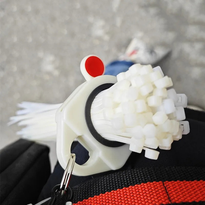 1/10pcs Portable Cable Tie Organizer with Keyring Fluorescent Storage Cable Tie Holders Square Rectangle Wiring Storage Buckle