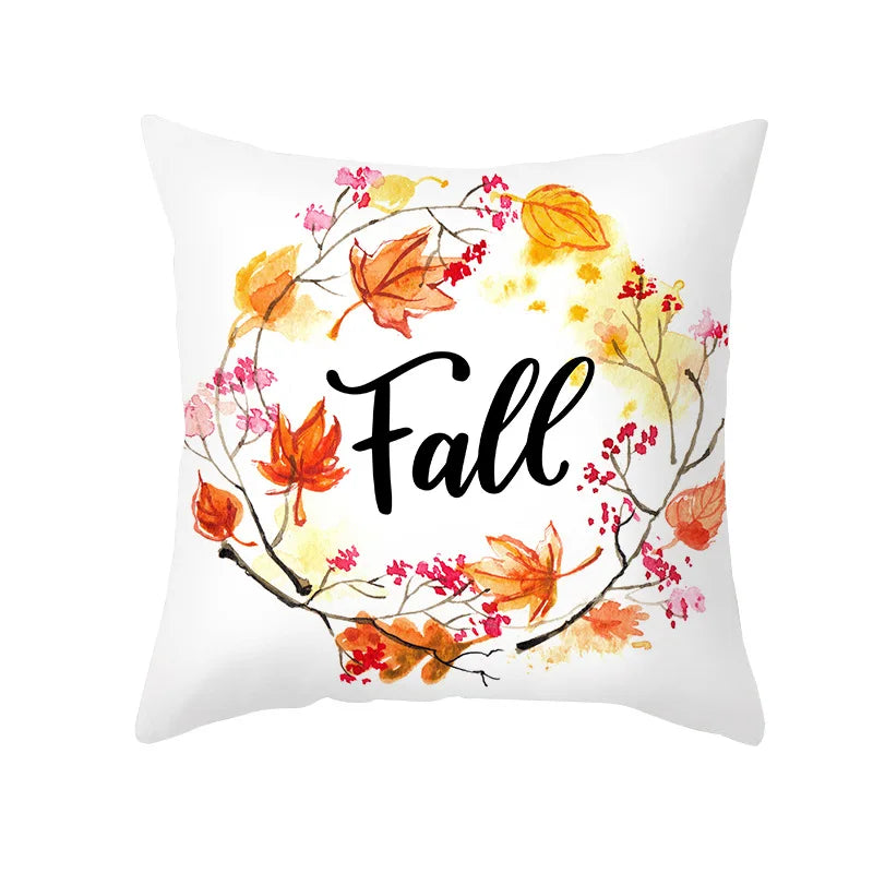Autumn Maple Leaf Pillow Case  Fall Maple Leaf Pumpkin Pillow Case Cover Thanksgiving Day Decoration Pillowcase Autumn Pillow
