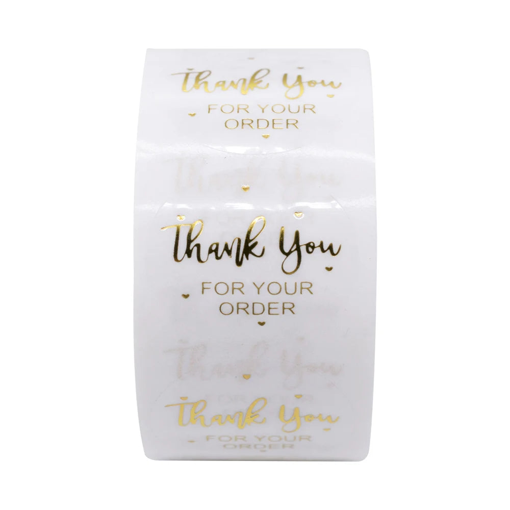 100-500pcs Transparent Labels Thank You for Your Order Stickers Seal Labels for shop Business Package Stationery Sticker