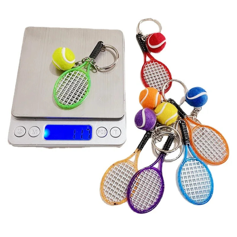 3D tennis racket keychain for women key ring sports key chain tennis keychain key holder portachiavi chaveiro bag charm