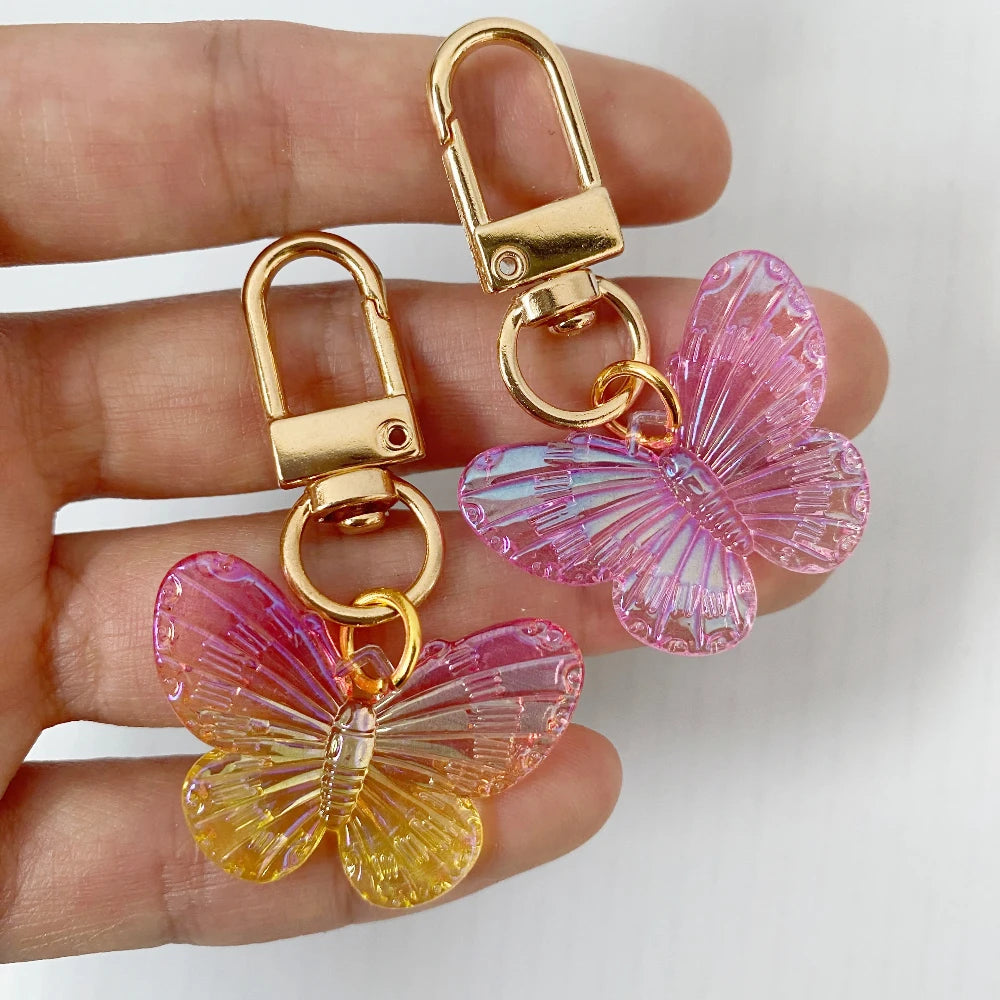 10Sets Butterfly Party Favors Keychain With Thank You Kraft Tags for Birthday Party Baby Shower Goodie Bag