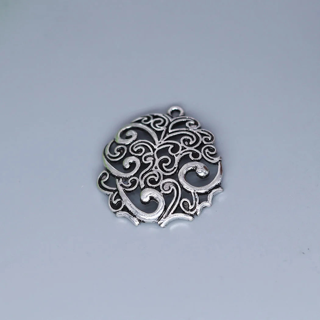 3pcs/lot Retro Viking Filigree Disc Charm Stainless Steel Pendant For DIY Amulet Necklace Handmade Jewelry Making Accessories