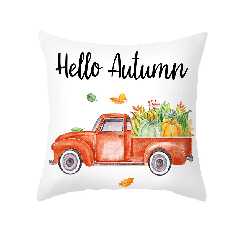 Autumn Maple Leaf Pillow Case  Fall Maple Leaf Pumpkin Pillow Case Cover Thanksgiving Day Decoration Pillowcase Autumn Pillow