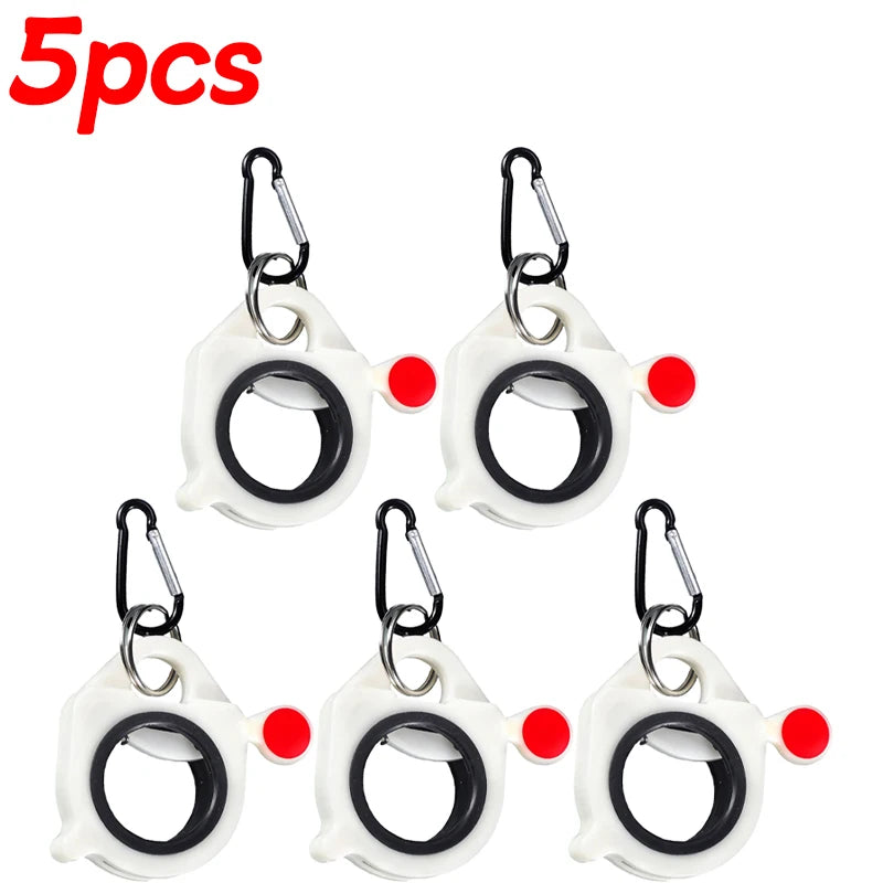 1/10pcs Portable Cable Tie Organizer with Keyring Fluorescent Storage Cable Tie Holders Square Rectangle Wiring Storage Buckle