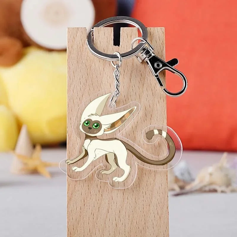 Anime The Last Airbender Avatar Aang Cow Appa Keychain Key Ring Bag Pendant Trinket Key Holder Charm Accessory Car Accessories