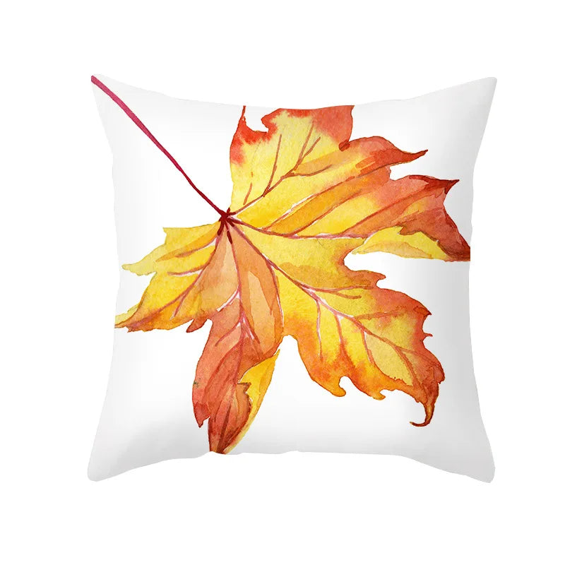 Autumn Maple Leaf Pillow Case  Fall Maple Leaf Pumpkin Pillow Case Cover Thanksgiving Day Decoration Pillowcase Autumn Pillow