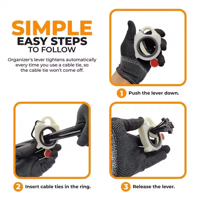 1-10Pcs Fluorescent Cable Tie Organizer Durable Plastic Storage Tools Portable Tie Holder Practical Wiring Cable Strap Organizer