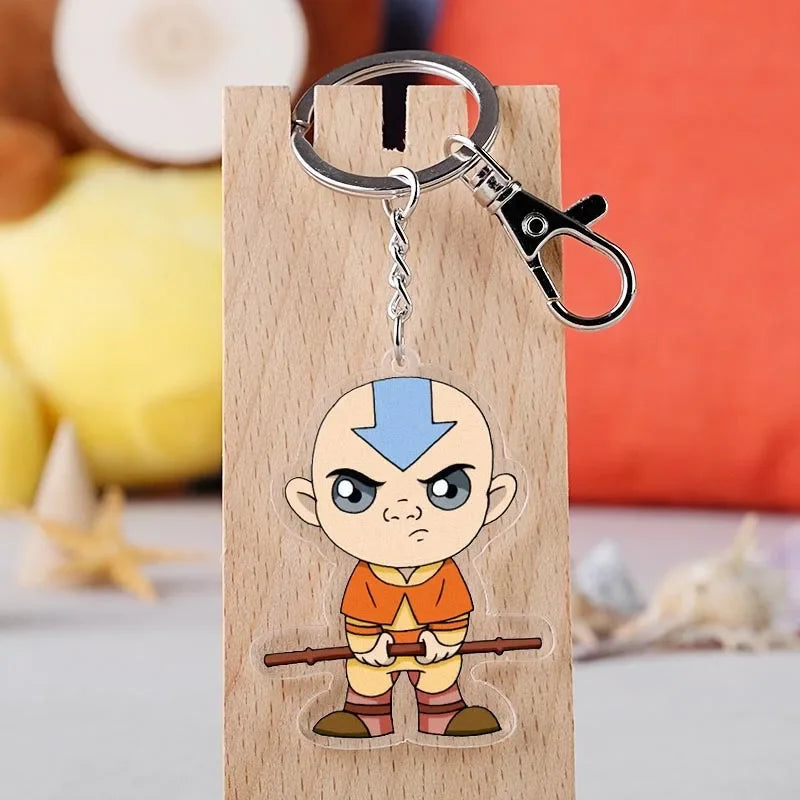 Anime The Last Airbender Avatar Aang Cow Appa Keychain Key Ring Bag Pendant Trinket Key Holder Charm Accessory Car Accessories
