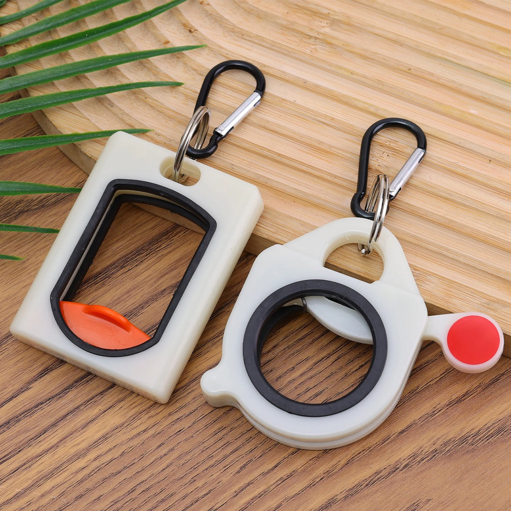 1/10pcs Portable Cable Tie Organizer with Keyring Fluorescent Storage Cable Tie Holders Square Rectangle Wiring Storage Buckle