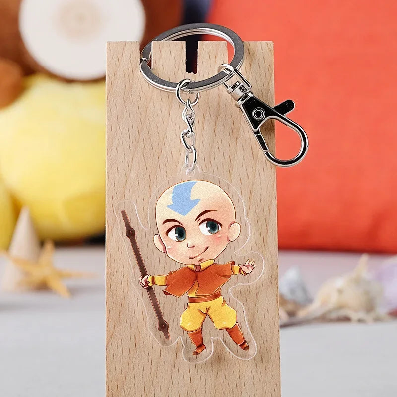Anime The Last Airbender Avatar Aang Cow Appa Keychain Key Ring Bag Pendant Trinket Key Holder Charm Accessory Car Accessories
